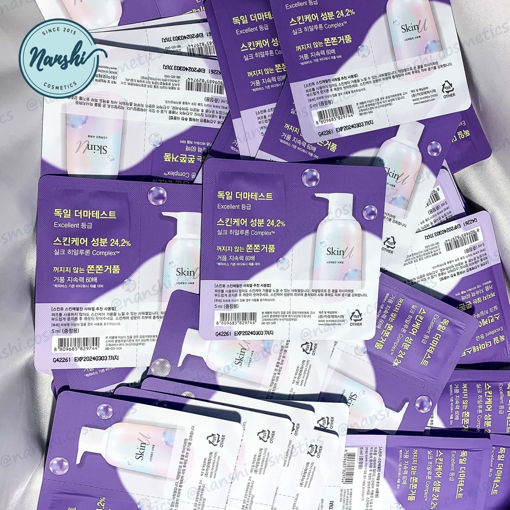 Sample Sữa Tắm Dưỡng Thể Happy Bath Skin U Emulsion Shower Gel 5ml