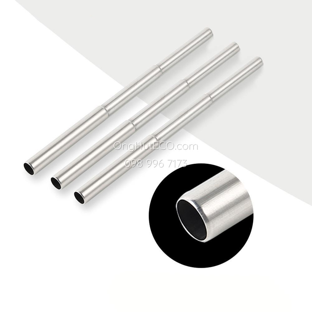 Ống Hút Inox Thu Nhỏ Gấp Gọn Được Kèm Cọ Thu Nhỏ và Hộp Nhôm, Móc Khóa