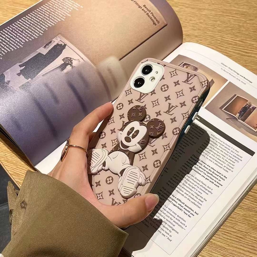 Ốp lưng Mickey iPhone、 Europe and the United States big name Miqi LV Apple 11 set iPhone12Promax mobile phone case XS all-inclusive protection XR women