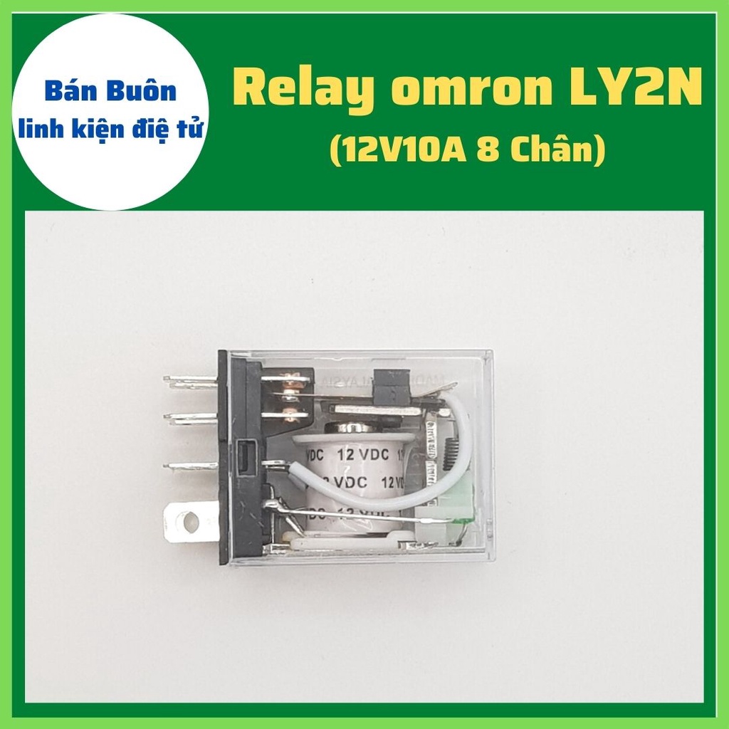 Relay 12V 8 chân. role trung gian. relay kính (12v10A), relay 12V LY2N