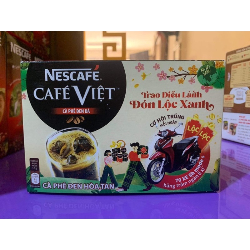 Cà phê Nescafe cà phê Việt đen đá hộp (15gói x 16gr)