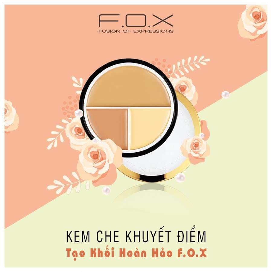 Kem Che Khuyết Điểm Và Tạo Khối 3 Ngăn F.O.X Completely Concealer Plate 9.5g