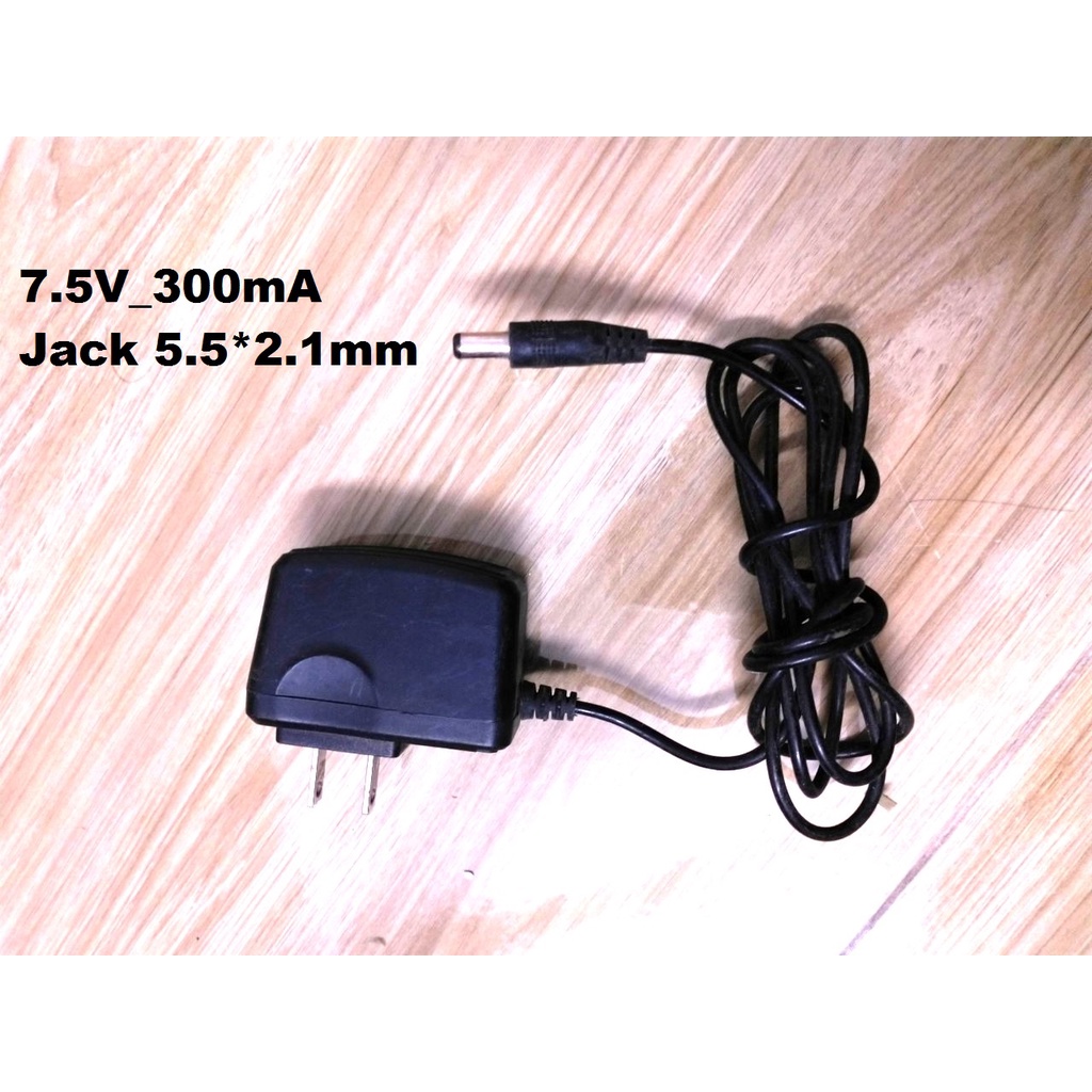 Nguồn 7.5V_300mA chân thường (jack 5.5*2.1mm)