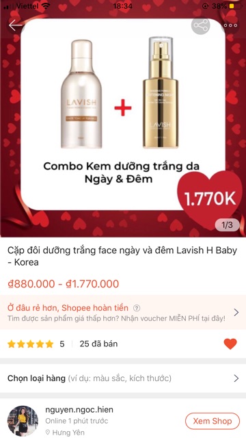 [ HÀNG CHÍNH HÃNG ] Cặp đôi dưỡng trắng face ngày và đêm Lavish H baby - Korea | BigBuy360 - bigbuy360.vn