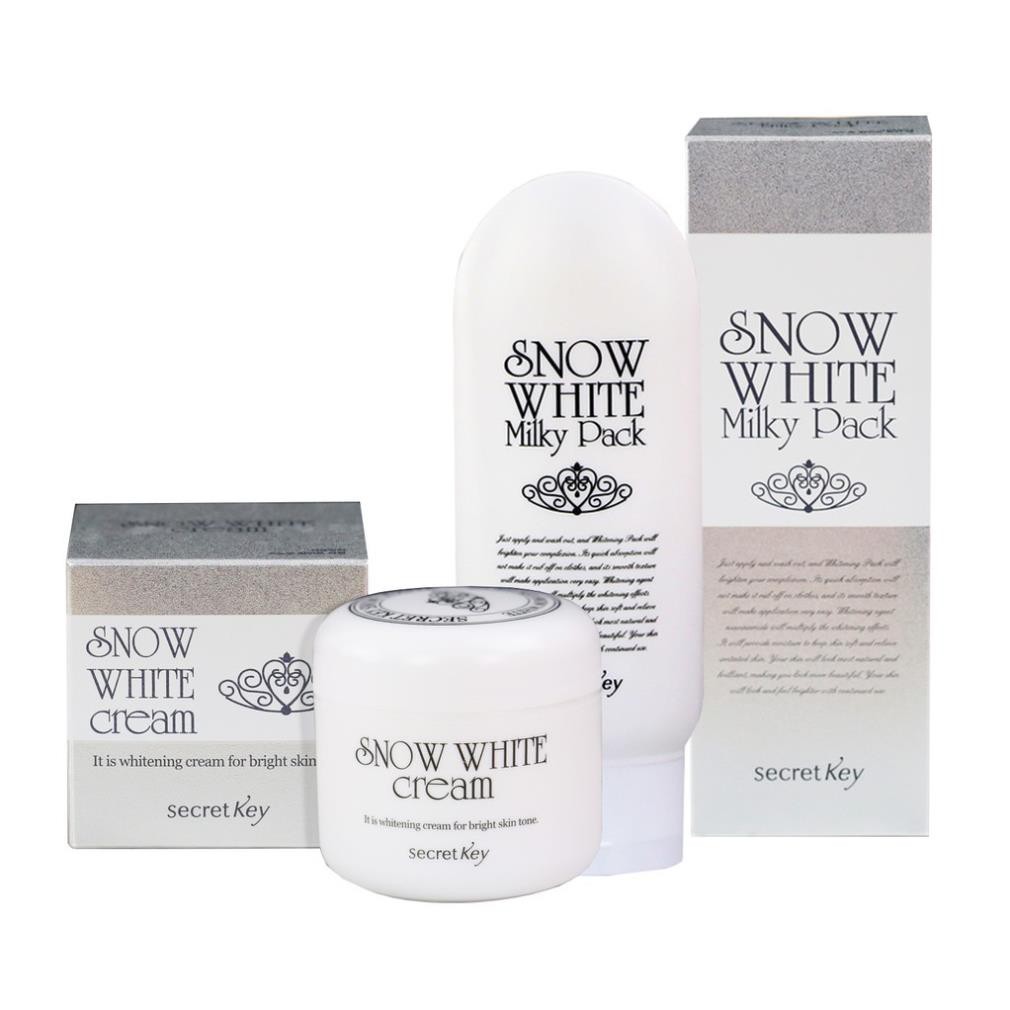 Bộ dưỡng trắng da toàn diện Secret Key (Snow White Cream 50g + Snow White Milky 200g)