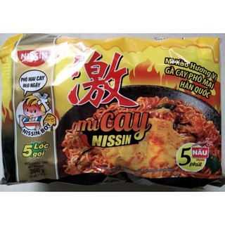 (Giảm 9k)(Free ship)Mì xào NISSIN  hương vị GÀ QUAY PHÔ MAI Hàn Quốc (6lốc (5 gói x72gr))
