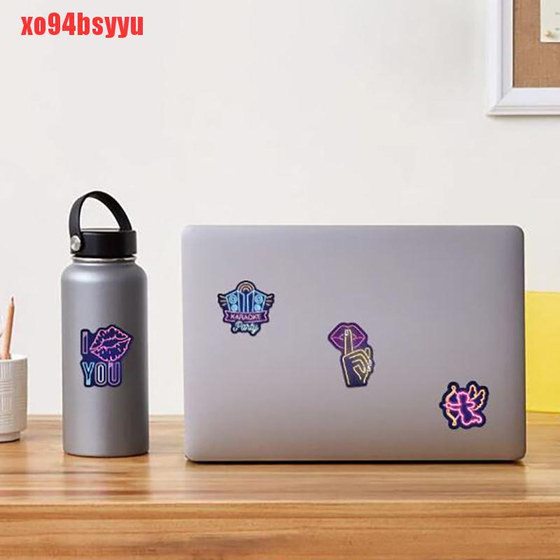 Bộ 50 Miếng Dán Chống Thấm Nước Màu Neon Chuyên Dụng Cho Ván Trượt / Laptop Xo94Bsyu