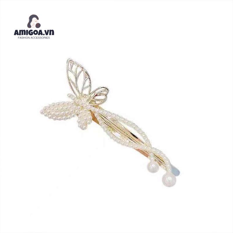 ✨✨Kẹp Tóc Hình Bướm Đính Ngọc Trai Nhân Tạo Thời Trang