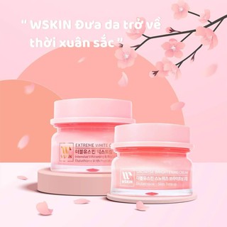 Bộ Đôi Kem Dưỡng Trắng Bật Tông Ban Ngày & Kem Dưỡng Ngừa Nám Tái Tạo Da Ban Đêm Wskin 50g