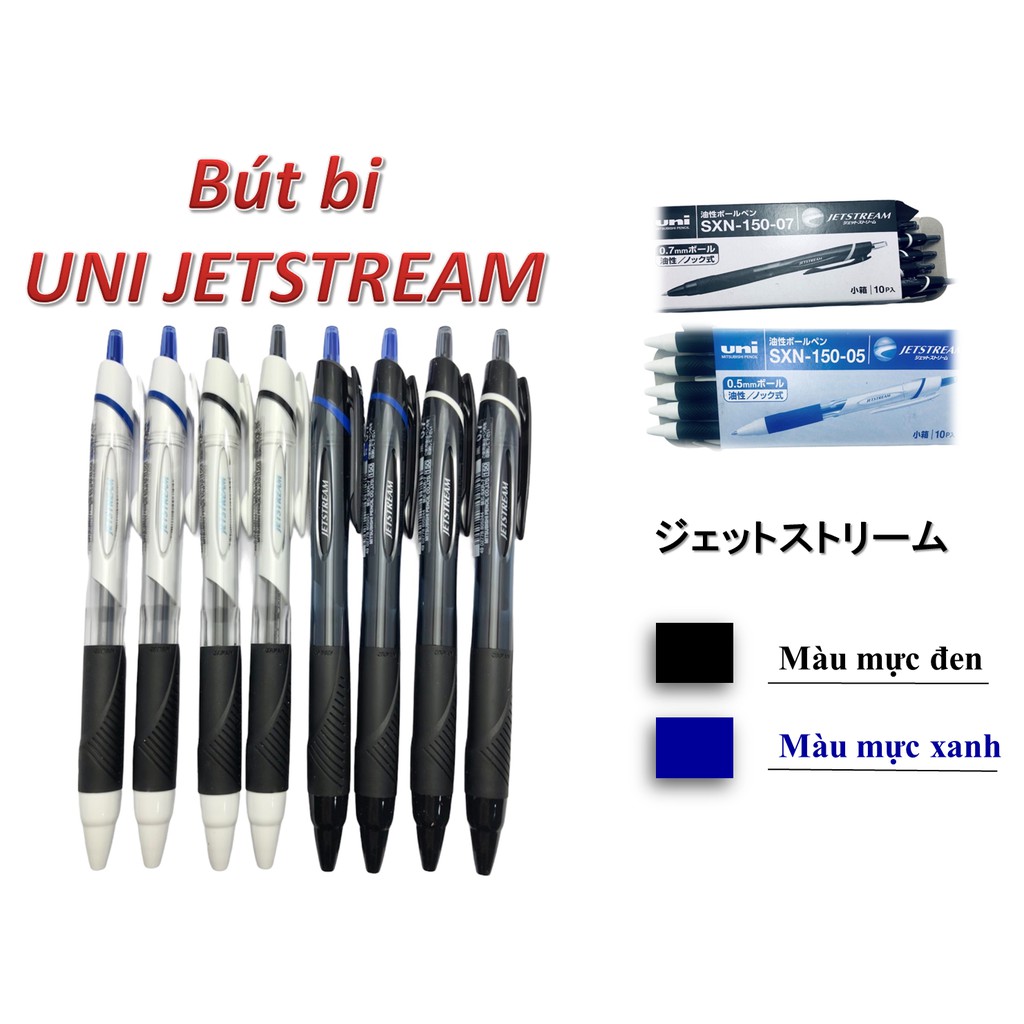 Bút UNI JETSTREAM Ngòi 0.5mm &0.7mm