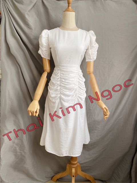 Đầm công sở dự tiệc nhún hông sang trọng | BigBuy360 - bigbuy360.vn