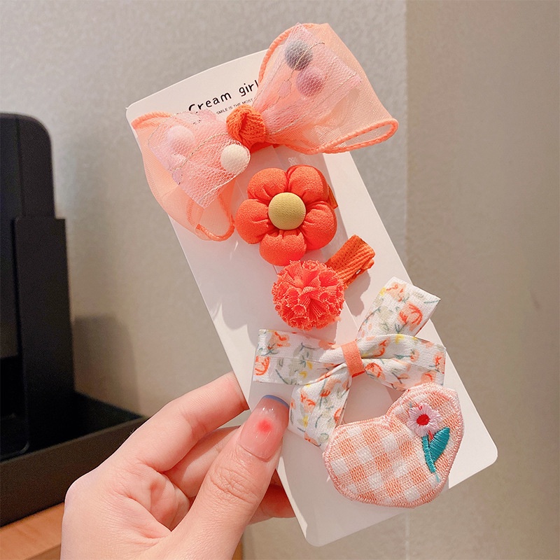 Set 5 Kẹp Tóc Nơ Dễ Thương Cho Bé Gái