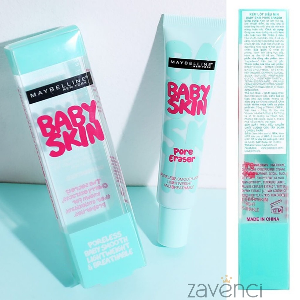 Kem Lót MAYBELLINE Baby Skin Instant Pore Eraser Kiểm Dầu Se Khít Lỗ Chân Lông Dùng Trước Khi Trang Điểm ( 20ml ) | BigBuy360 - bigbuy360.vn