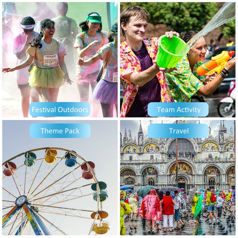 Set 5 Túi Ponchos Dây Rút Dùng Một Lần Có Thể Tái Sử Dụng Cho Trẻ Em Và Người Lớn