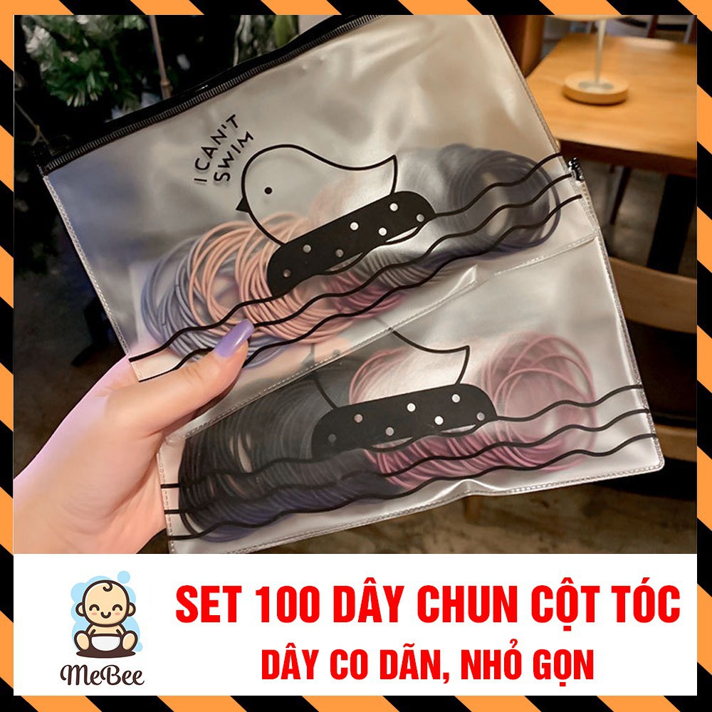 Set 100 Dây chun buộc tóc nhiều màu
