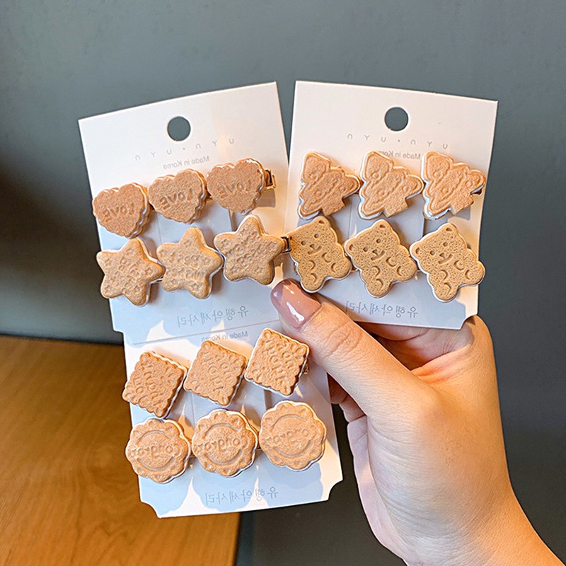 Kẹp Tóc Mỏ Vịt Hình Bánh Quy Hoạt Hình Dễ Thương