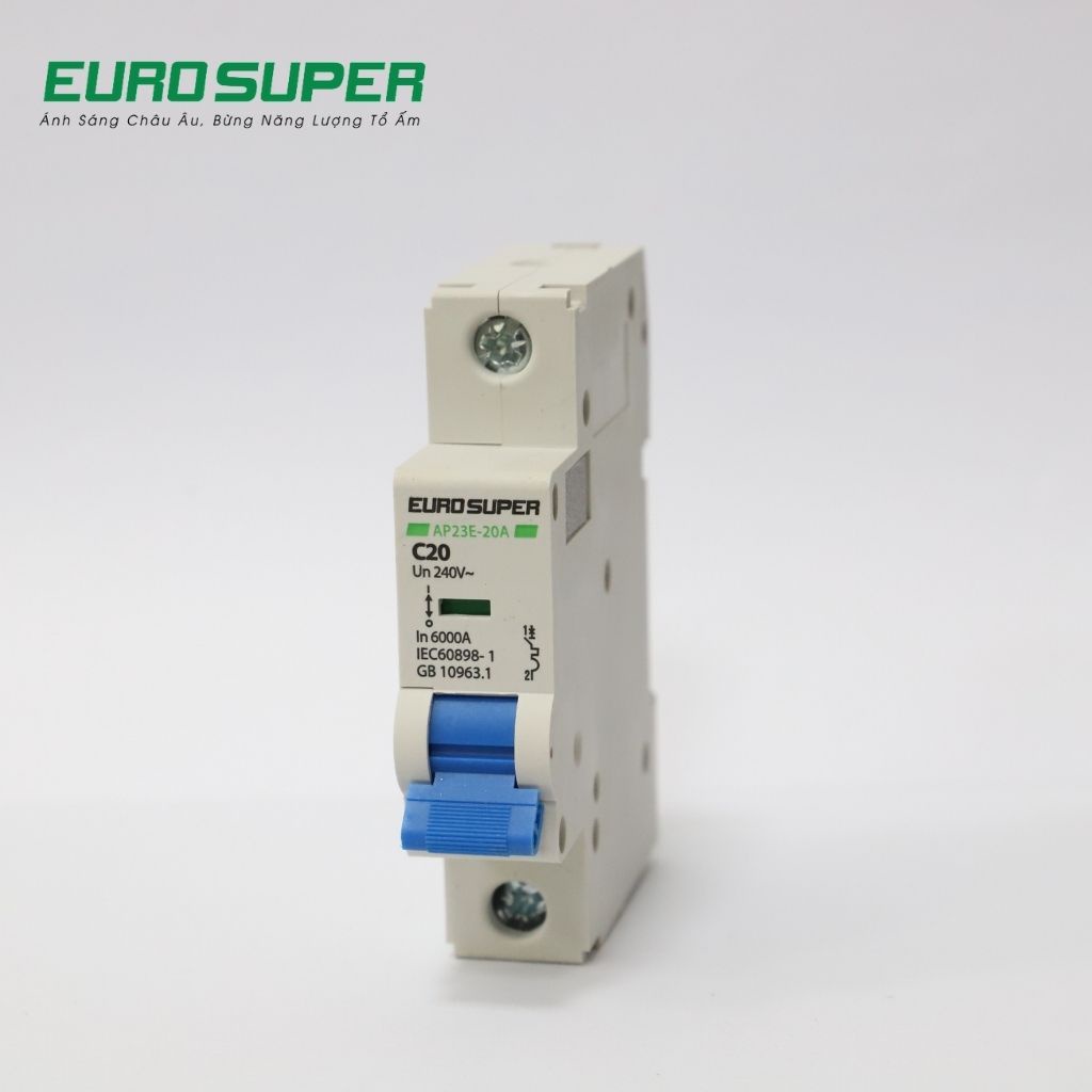 Aptomat Đơn EUROSUPER Dòng Cắt 6KA Bảo Vệ Dòng Điện Giảm Thất Thoát Điện Năng An Toàn, Hiệu Quả 16A -  63A