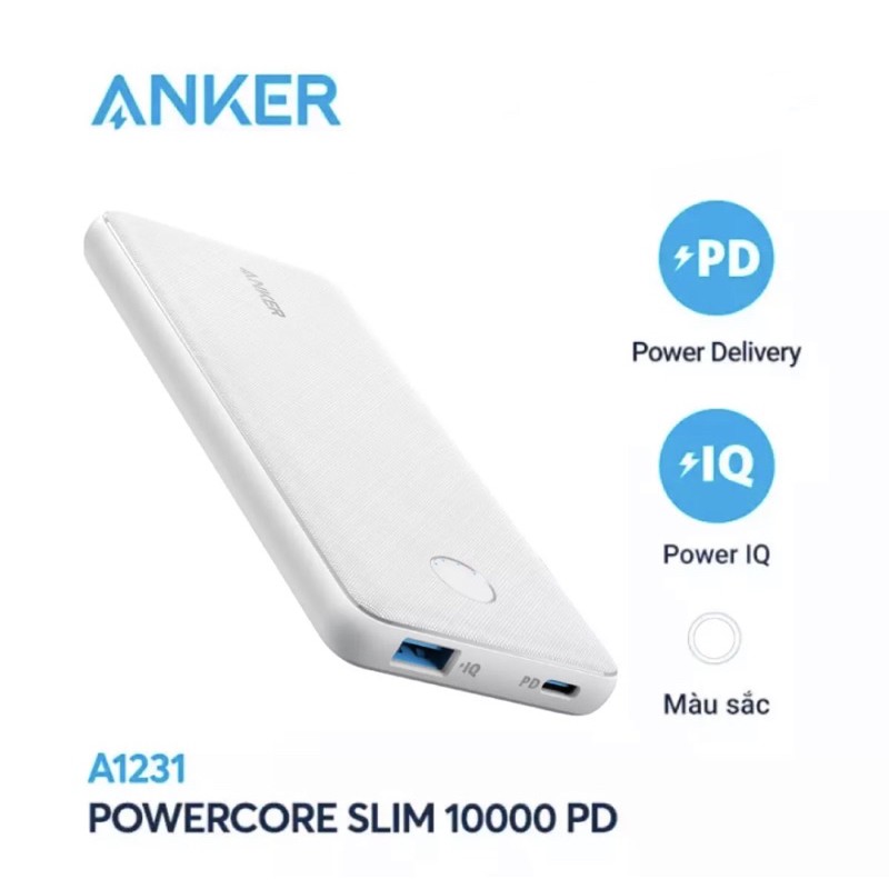 (Nguyên Seal)Pin Dự Phòng Anker PowerCore Slim PD 10000mAh Type C in/out Anker A1231