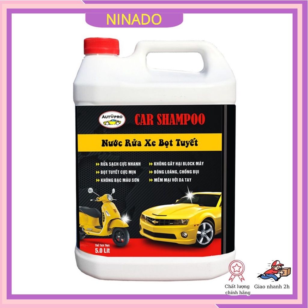 Can Nước rửa xe bọt tuyết car Shampoo Autopro 5 lít