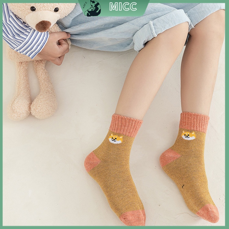 Bộ 5 Đôi Vớ Chất Liệu Cotton Thời Trang Thu Đông Ấm Áp Cho Bé