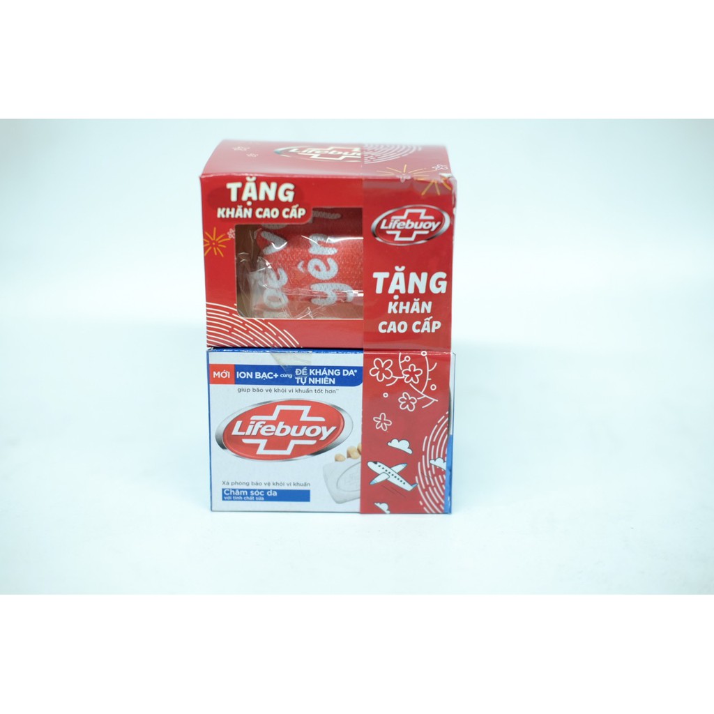 (U) Lifebuoy Xà bông thơm 90g tặng khăn(3 viên)