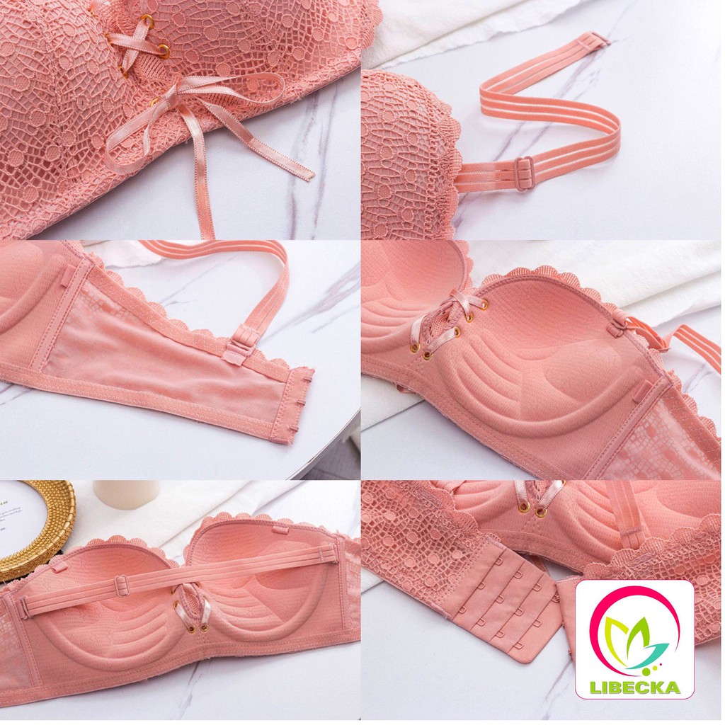 Áo ngực nữ dễ thương Ren hoa Baby su đúc không gọng bàn tay nâng ngực tạo khe cao cấp Sexy gợi cảm LIBECKA AL970