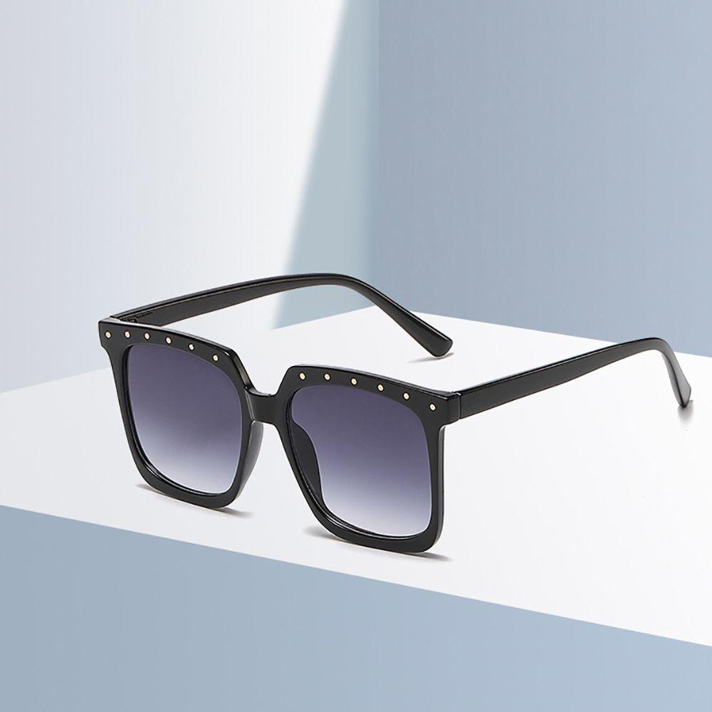 Kính Mát Gọng Vuông Chống Bức Xạ Màu Sắc Gradient Phong Cách Hàn Quốc Cho Nam Và Nữ