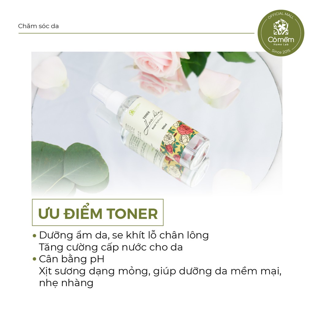 Toner/ Xịt Khoáng Cỏ Mềm Cấp Ẩm Kiềm Dầu Sáng Da An Toàn Từ Thiên Nhiên 100ml