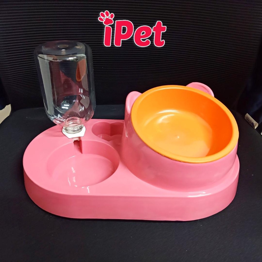 Bát Đôi Cấp Nước Tự Động 3in1 Cho Thú Cưng Chó Mèo Tặng Kèm Bình - iPet Shop