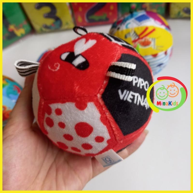 Bóng Vải Kích Thích Thị Giác Kèm Xúc Xắc PiPo Việt Nam Đồ Chơi An Toàn Cho Trẻ Sơ Sinh Minakids B17