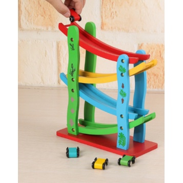 Đồ Chơi Gỗ Xe Cầu Trượt Ô Tô 4 Tầng - Đồ Chơi Gỗ Thông Minh Cho Bé Dolphin Kids