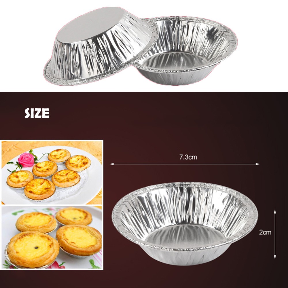Set 20 Khuôn Lá Nhôm Tròn Dùng Một Lần Làm Bánh Trứng Cupcake Muffin