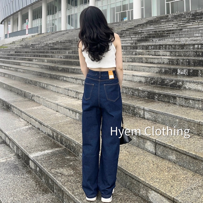 [NEW] Quần jean nữ lưng siêu cao dáng ống rộng dài, hàng cao cấp - Ms04