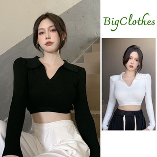 Áo croptop dài tay cổ bẻ CT006