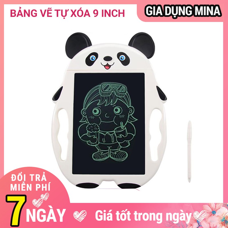 Bảng viết bảng vẽ điện tử tự xóa thông minh cho bé hình thú siêu dễ thương 9 inch, an toàn không bụi phấn