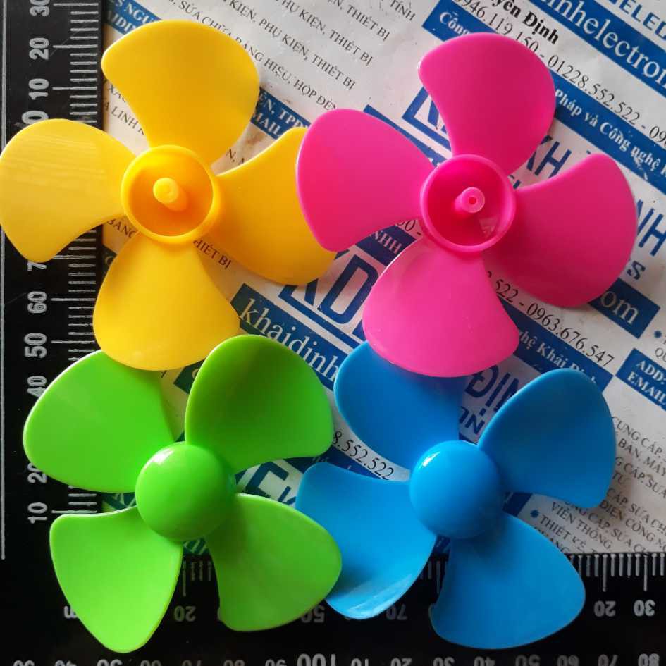 cánh quạt nhựa 4 cánh đủ màu, đường kính cánh quạt 40mm/56mm/80mm/100mm kde2734