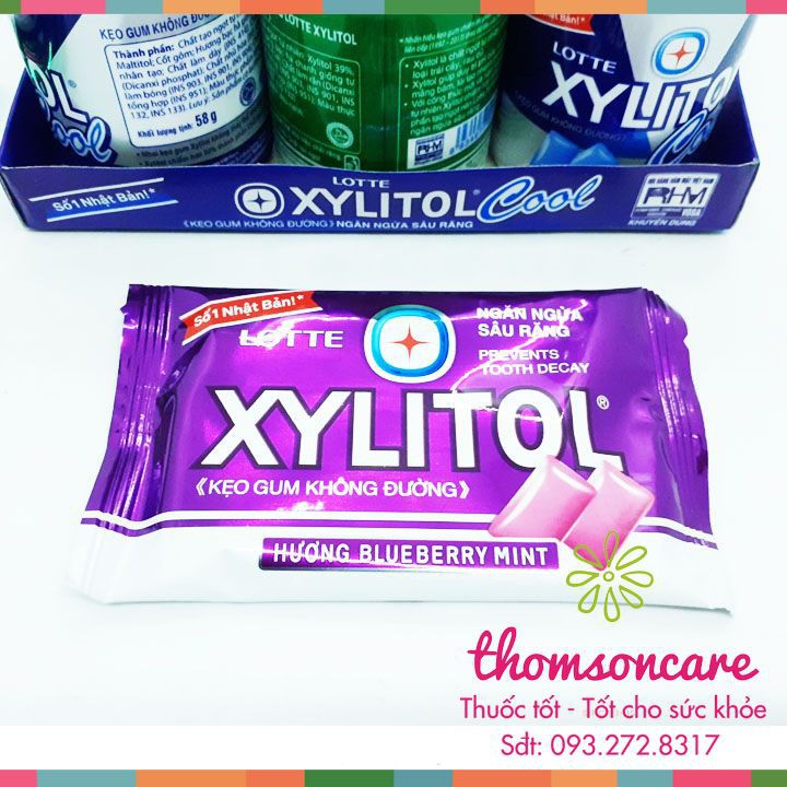 Kẹo Gum không đường Xylitol - Giúp ngừa sâu răng - Cho hơi thở thơm mát - Chính hãng.