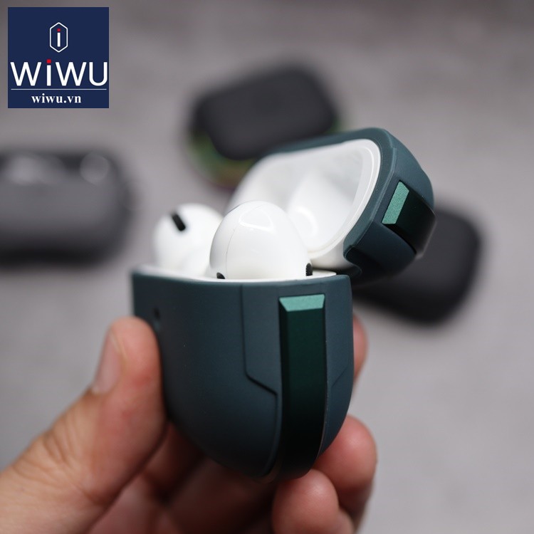 WIWU DEFENSE CASE Apple Airpods Pro , Airpod 3 2021 . Ốp viền kim loại chống sốc cho Airpod cao cấp chính hãng