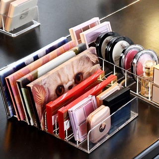 DIEAIYA Compact Makeup Palette Organizer Transparent 7-Section Divided Eyeshadow Tray Storage Rack BPA-Free Face Powder Bathroom Plastic Vanity Countertop Cosmetics Storage Eyeshadow Blush Holder/Multicolor