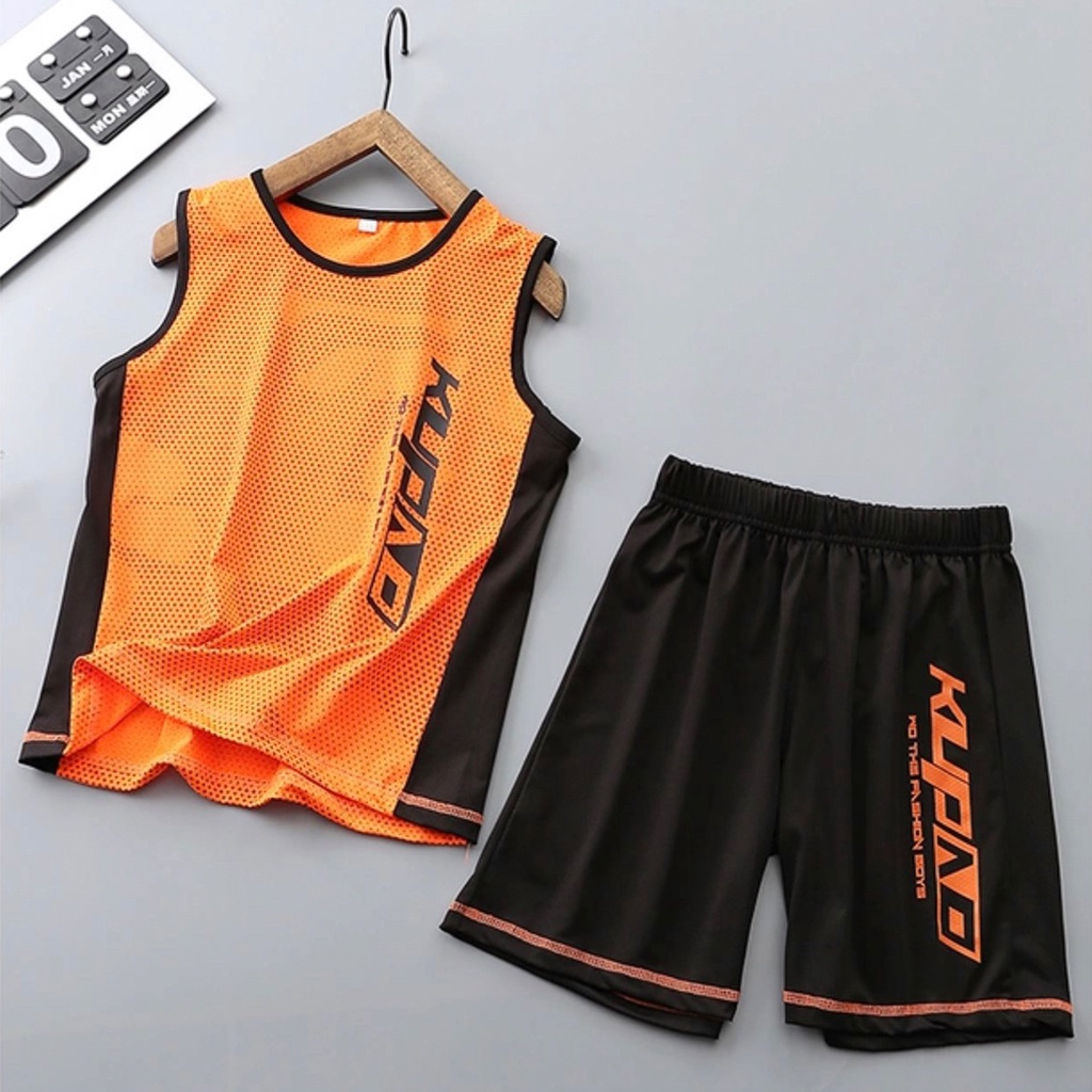 Bộ ba lỗ thun lưới cho bé trai, bé gái size đại đến 65kg - KUPAD