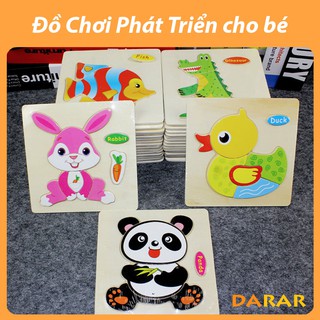 Bộ 10 Tranh Ghép gỗ 3D nhiều hình Ngộ Nghĩnh - Đồ chơi xếp hình, lắp ráp Phát triển kỹ năng cho bé