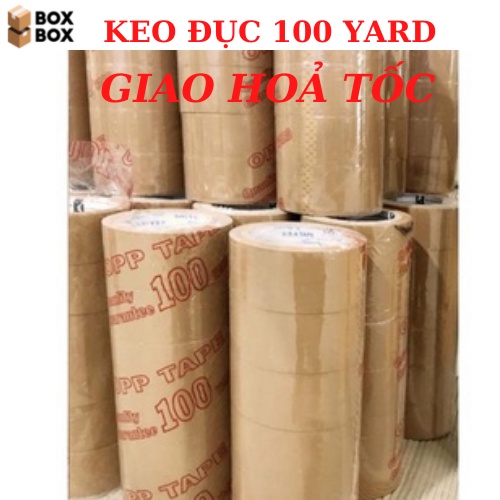 Băng keo đục 100y ( 1 cuộn) siêu dính để dán thùng giấy carton đóng hàng giá rẻ tận xưởng giao hỏa tốc nhận hàng ngay