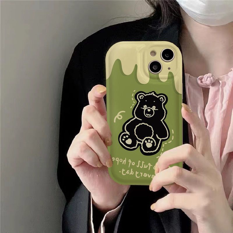 Ốp Điện Thoại In Hình Gấu Matcha Mùa Hè Cho iPhone 12 13 11 Pro Max X Xs Max Xr