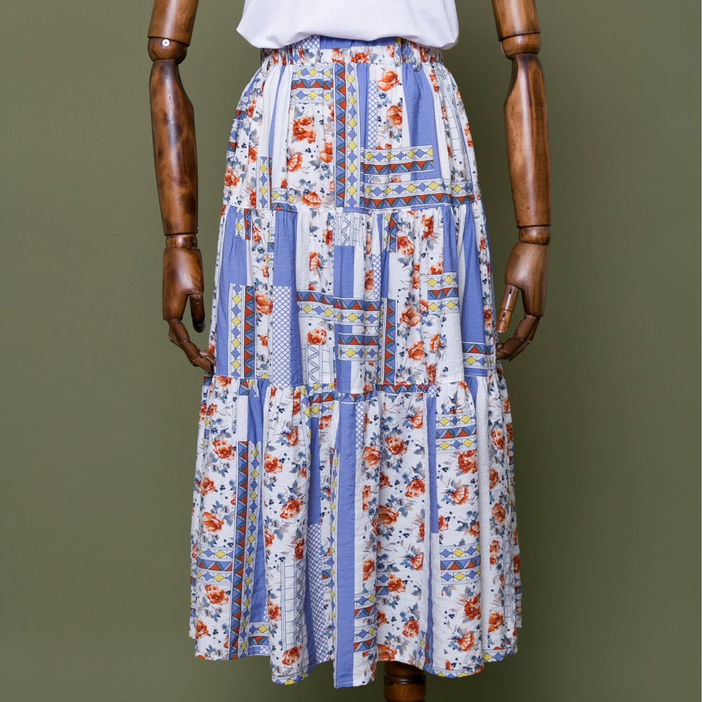 Chân váy họa tiết hoa thổ cẩm IFU 2501