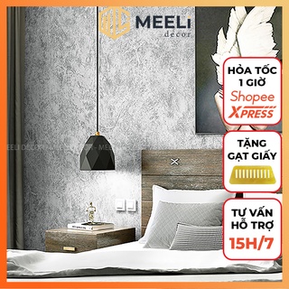 Giấy dán tường xi măng bê tông Meeli Decor decal dán tường phòng ngủ sẵn keo dễ dán, ME03
