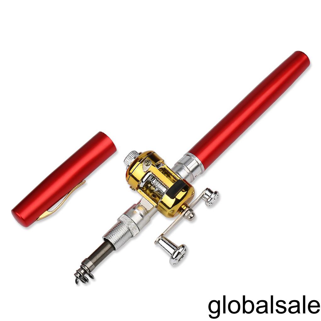 [Global] Pen Shaped Fishing Rod Mini Portable Aluminum Alloy Telescopic Pen Fishing Pole Pocket Fisherman Craft Gift