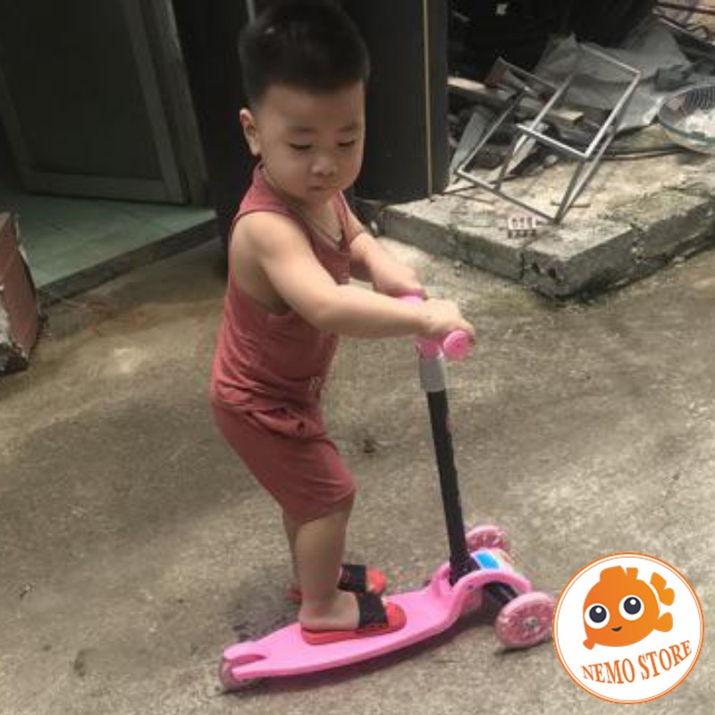 Xe scooter cho bé 🌟SIÊU BỀN ĐẸP🌟 xe trượt scooter trẻ em 3 bánh gấp gọn có đèn phát sáng