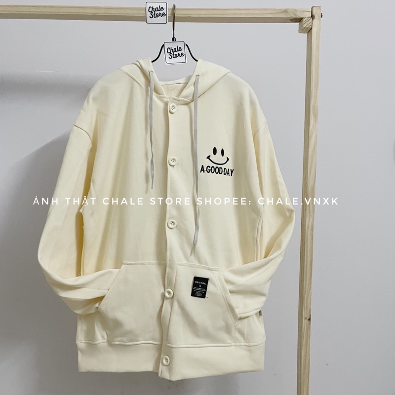 Áo khoác form rộng (có ảnh thật) nút gài, Áo khoác nỉ ngoại chống nắng unisex