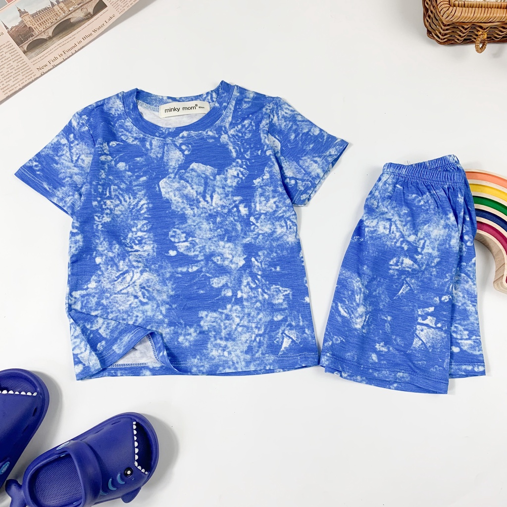 [SALE] Bộ Cộc Tay Cho Bé Trai, Bé Gái Minky Mom Vải Thun Lạnh Loang Màu Tye Dye Trơn, Đồ Bộ Cho Bé Mặc Nhà MKM2235