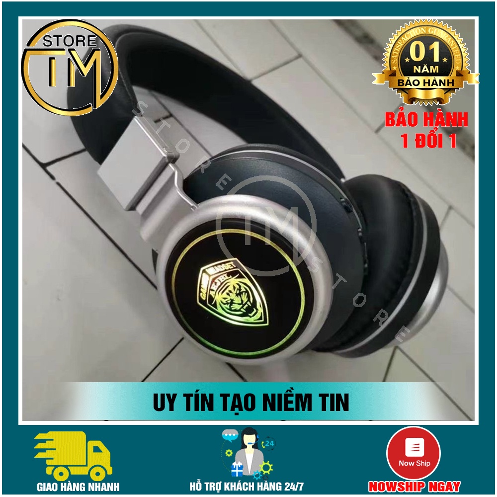 Tai Nghe Bluetooth Chụp Tai Gaming J18 Thiết Kế Độc Đáo Kiểu Dáng Lạ , Ấn Tượng , Bass Căng Đèn Led - BẢO HÀNH ĐỔI MỚI